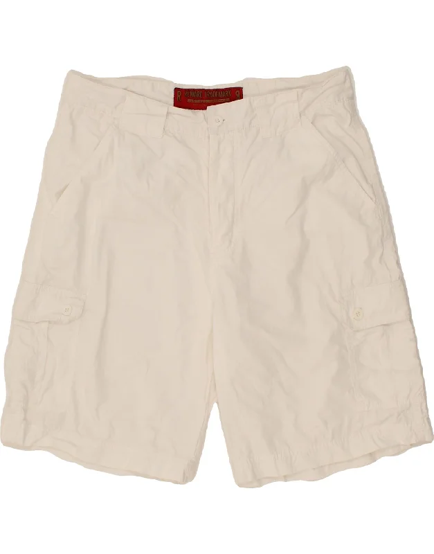 VINTAGE Mens Cargo Shorts Large W34  White Cotton