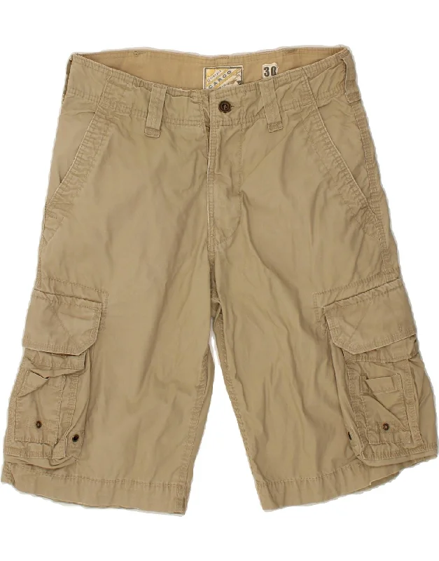 VINTAGE Mens Cargo Shorts W30 Medium Beige Cotton