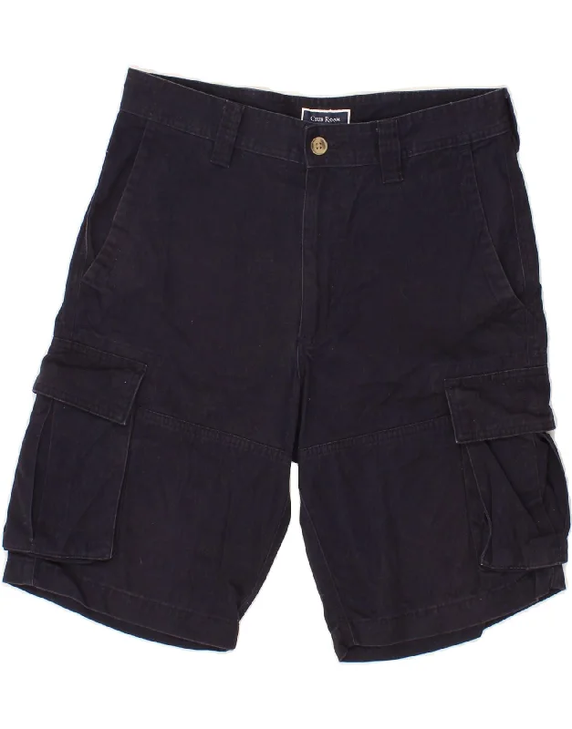 VINTAGE Mens Cargo Shorts W30 Medium  Navy Blue Cotton