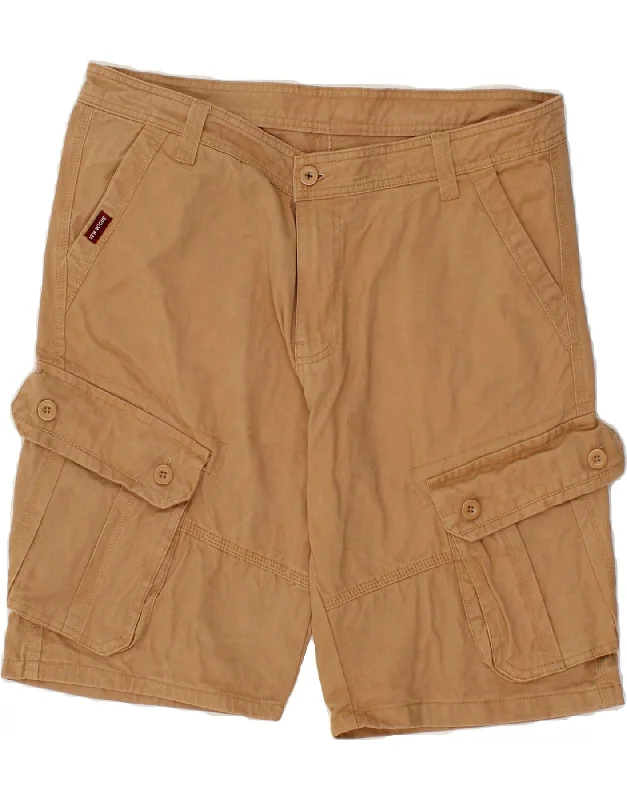 VINTAGE Mens Cargo Shorts W34 Large Brown Cotton