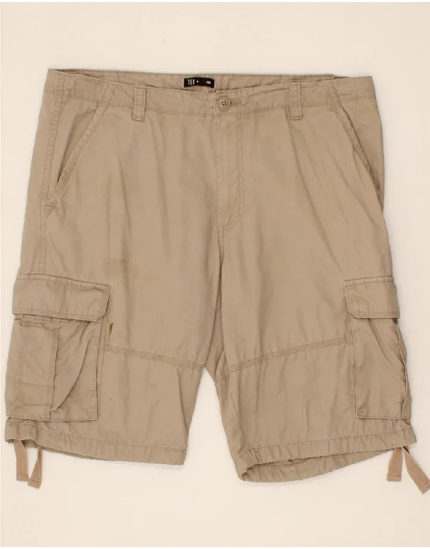 VINTAGE Mens Cargo Shorts W38 XL Beige Cotton