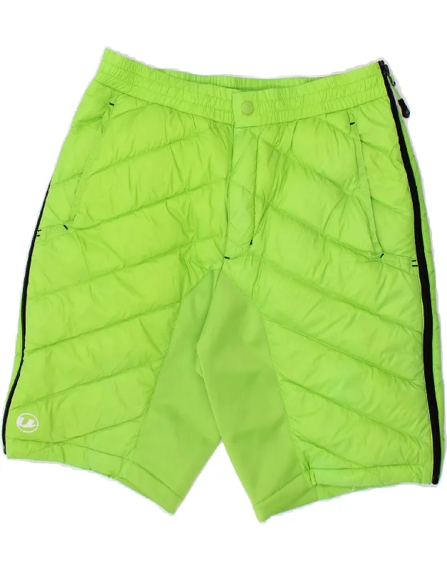 VINTAGE Mens Casual Shorts Medium W30 Green Polyamide