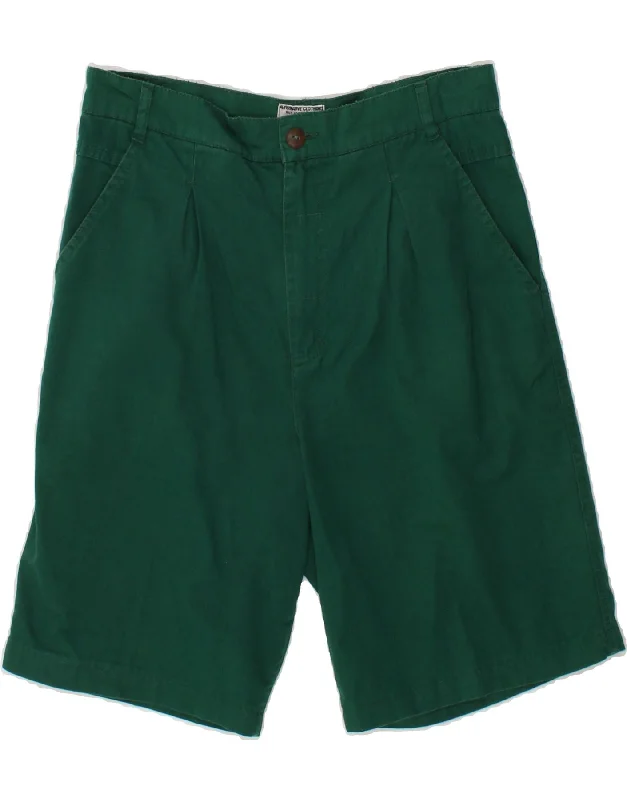 VINTAGE Mens Chino Shorts IT 46 Small W30 Green Cotton