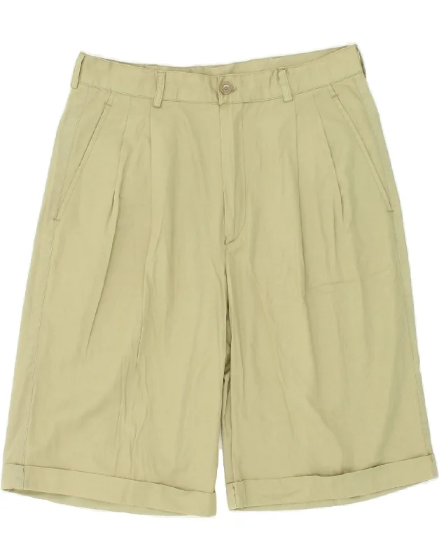 VINTAGE Mens Pegged Chino Shorts IT 50 Large W34  Beige Cotton