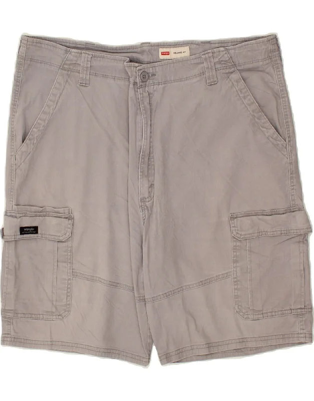 WRANGLER Mens Relaxed Fit Cargo Shorts W42 2XL Grey Cotton